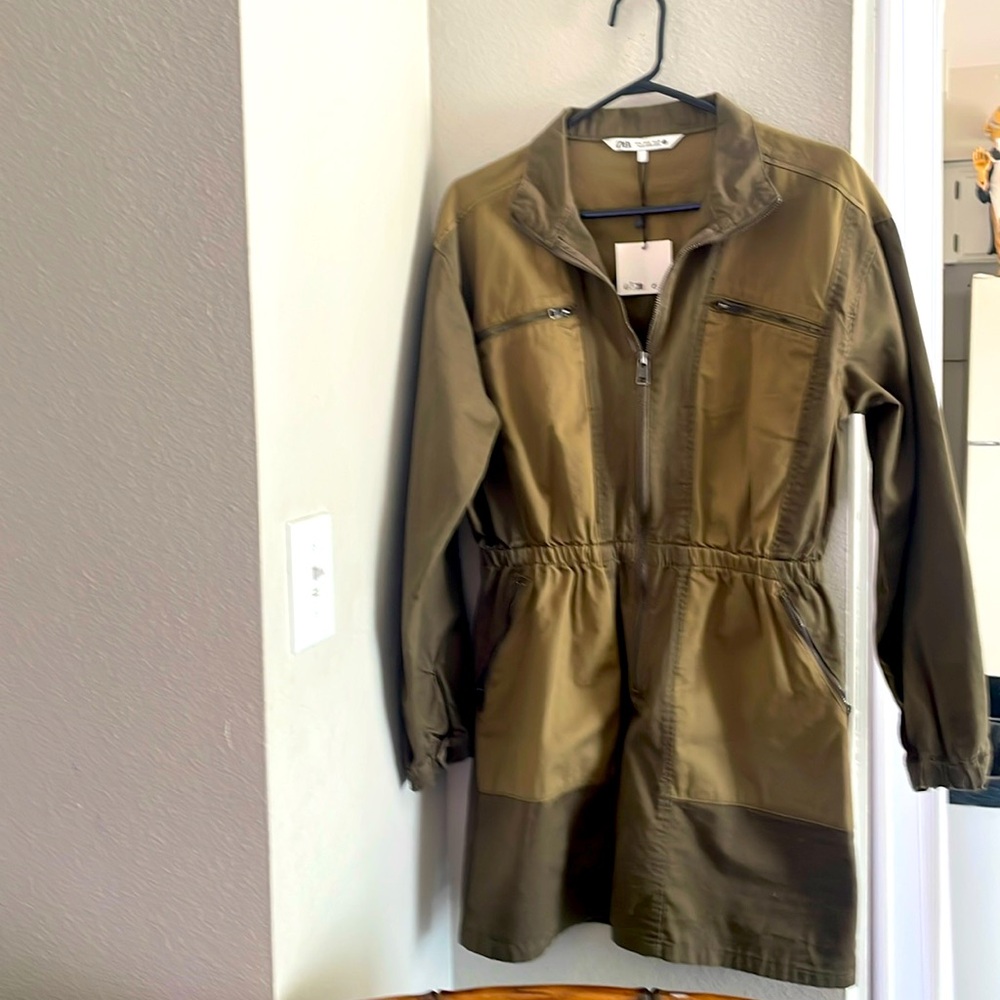 Zara m dress in a musty green